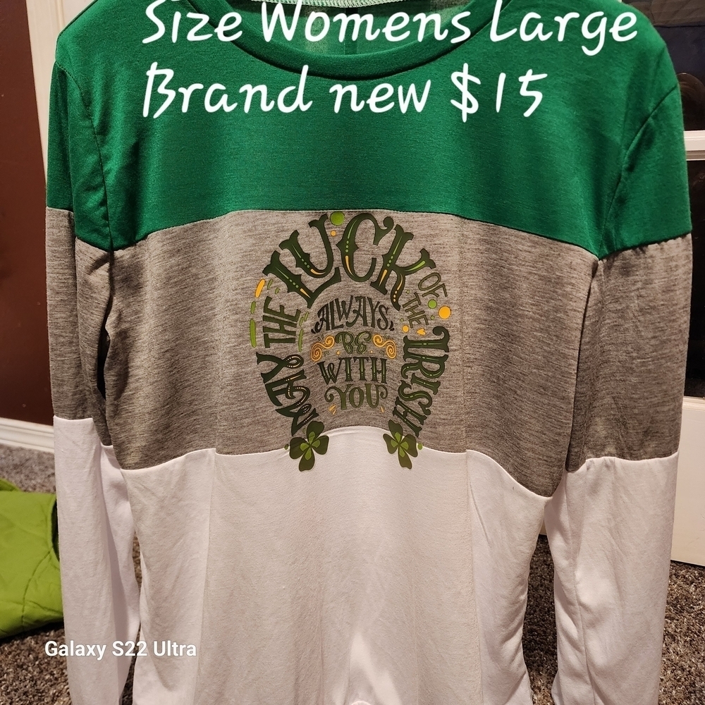 Green and Gray Long Sleeve Shirt - Picture 1 of 4